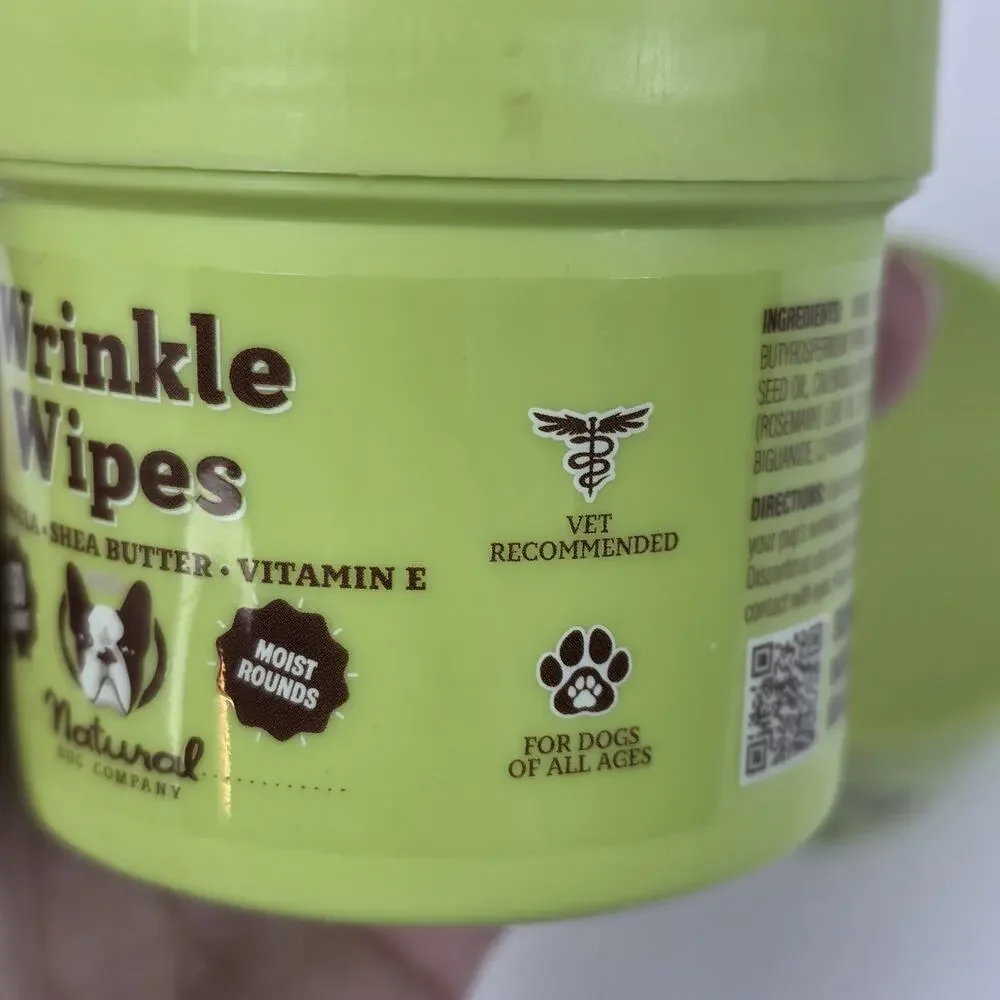 Natural Dog Company Wrinkle Wipes 50 Ct 3 Pack Calendula Shea Vitamin E